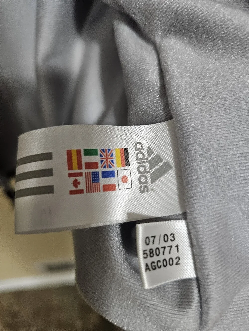 Adidas Vintage Mens Small Grey Silver Full Zip Track Jacket Sport Windbreaker S